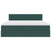 vidaXL Cama con almacenamiento Verde oscuro 180 x 200 cm Terciopelo