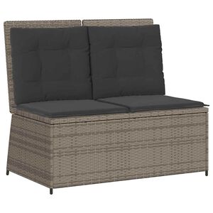 vidaXL Sill&oacute;n reclinable de jard&iacute;n con cojines rat&aacute;n sint&eacute;tico gris