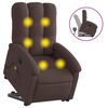 vidaXL Silla de masaje reclinable de pie de tela marr&oacute;n oscuro