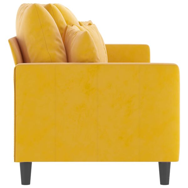 vidaXL Sof&aacute; de 3 plazas terciopelo amarillo 210 cm