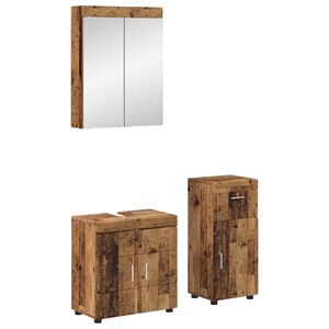 vidaXL Juego de muebles de ba&ntilde;o con caj&oacute;n TULUM Madera vieja