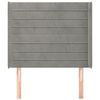 vidaXL Cabecero con orejas de terciopelo gris claro 103x16x118/128 cm