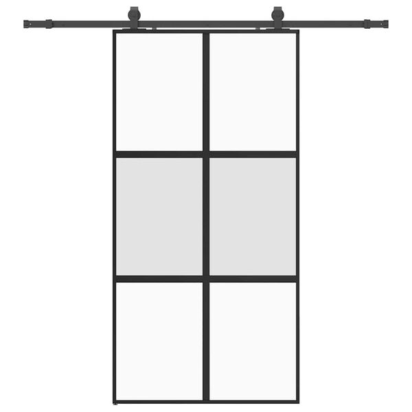 vidaXL Puerta corredera herrajes negro 102,5x205 cm vidrio templado