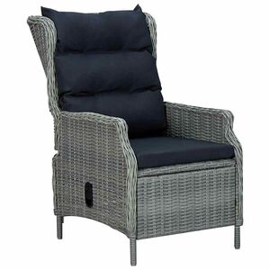 vidaXL Sill&oacute;n reclinable de jard&iacute;n cojines rat&aacute;n sint&eacute;tico gris claro