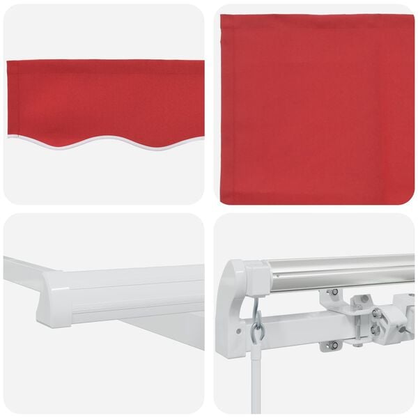 vidaXL Toldo Manual Rojo 300 x 250 x 165 cm Poli&eacute;ster