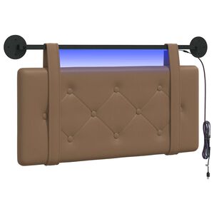 vidaXL Cabecero colgante Con luz LED Capuchino Cuero sint&eacute;tico