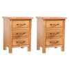 vidaXL Mesitas de noche 2 unidades madera maciza de roble 40x30x54 cm