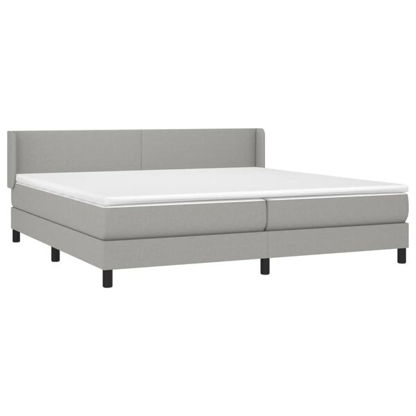 vidaXL Cama box spring con colch&oacute;n tela gris claro 200x200 cm