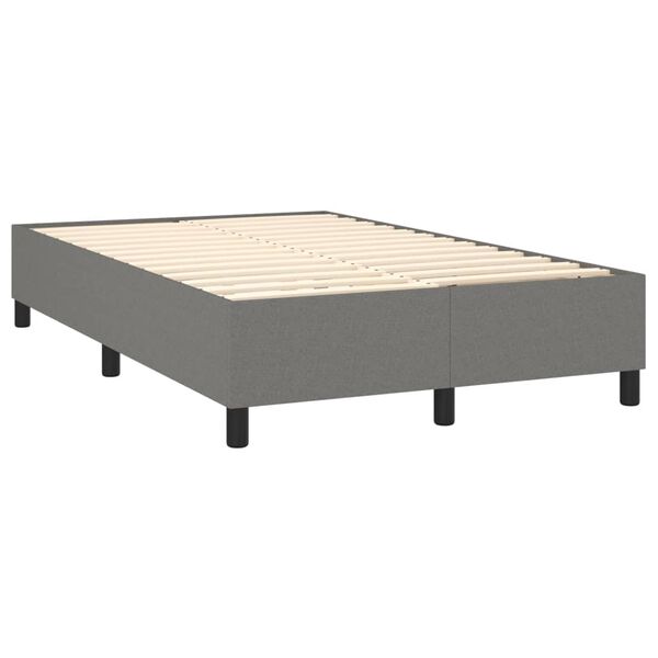 vidaXL Cama box spring con colch&oacute;n tela gris oscuro 120x200 cm