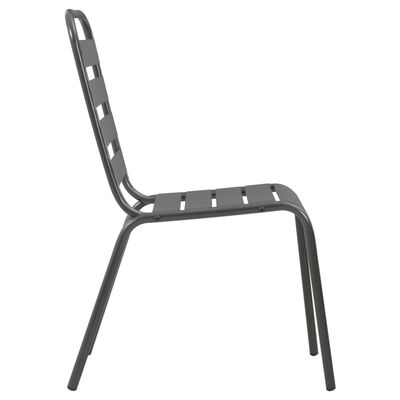 vidaXL Mesa y sillas bistró de jardín 3 piezas acero gris oscuro