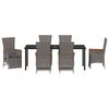 vidaXL Conjunto de Comedor de Jard&iacute;n 7 pcs Gris rat&aacute;n sint&eacute;tico