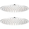vidaXL Cabezal de ducha efecto lluvia 2 pzs acero inoxidable &Oslash; 30 cm
