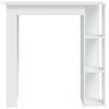 vidaXL Mesa bar con estante madera contrachapada blanco 102x50x103,5cm