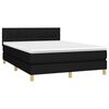 vidaXL Cama box spring con colch&oacute;n tela negro 140x190 cm