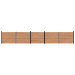 vidaXL Panel de valla 5 pcs WPC y Aluminio Marr&oacute;n