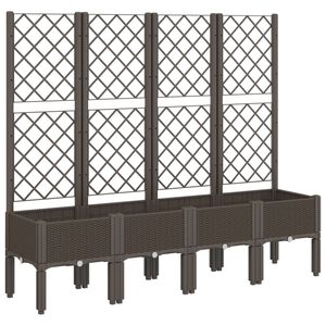 vidaXL Jardinera con enrejado PP marr&oacute;n 160x40x142 cm