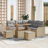vidaXL Conjunto de sof&aacute; de jard&iacute;n 8 pcs Beige rat&aacute;n sint&eacute;tico