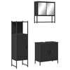vidaXL Juego de muebles de baño 3 pzas madera contrachapada negro