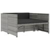 vidaXL Set de muebles de jardín 5 pzas y cojines ratán sintético gris