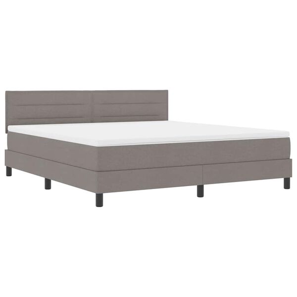 vidaXL Cama tipo Box Spring con colch&oacute;n Taup&eacute; 180 x 200 cm tela
