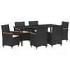 vidaXL Conjunto de Comedor de Jard&iacute;n 7 pcs Negro rat&aacute;n sint&eacute;tico