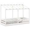 vidaXL Cama infantil con techo madera maciza pino blanco 75x190 cm