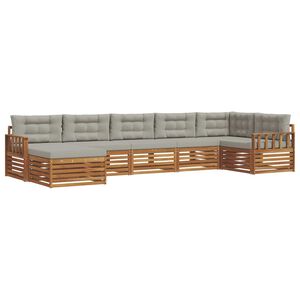 vidaXL Conjunto de sof&aacute;s de exterior 7 pcs Gris Natural y Claro