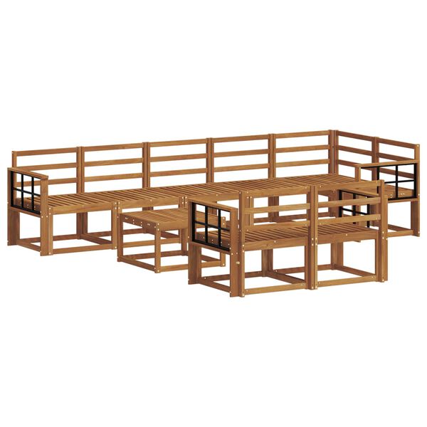 vidaXL Conjunto de sof&aacute;s de exterior 9 pcs Natural