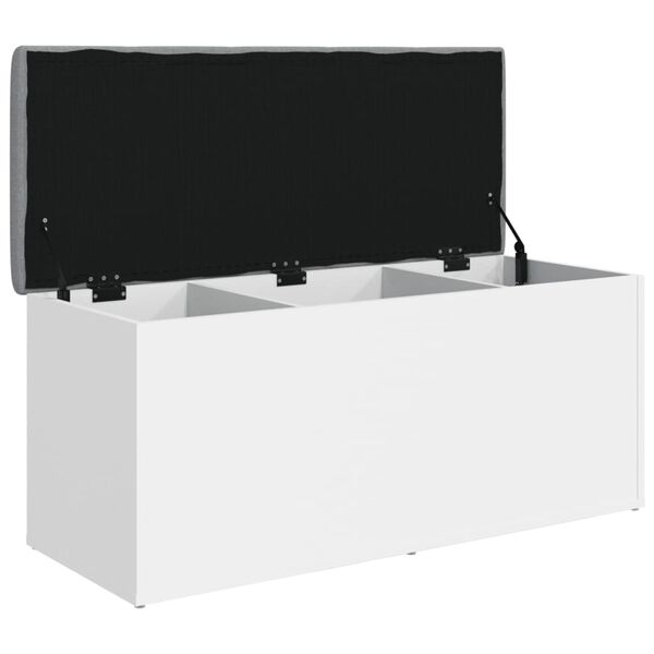 vidaXL Banco de almacenaje blanco 102x42x45 cm madera de ingenier&iacute;a