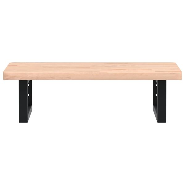 vidaXL Estante de lavabo de pared de acero y madera maciza de haya