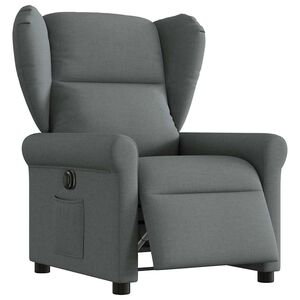 vidaXL Sill&oacute;n reclinable el&eacute;ctrico de tela gris oscuro