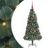 vidaXL &Aacute;rbol de Navidad artificial preiluminado con set de bolas Verde