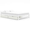vidaXL Estructura de cama sin colch&oacute;n madera maciza blanco 160x200 cm