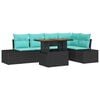 vidaXL Conjunto de sof&aacute; de jard&iacute;n 6 uds. Negro Polirat&aacute;n