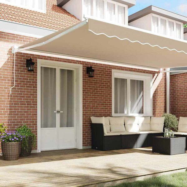 vidaXL Toldo Manual Beige 500 x 300 x 165 cm Poli&eacute;ster y metal