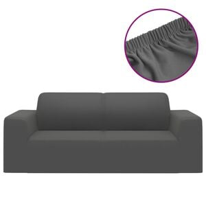 vidaXL Funda el&aacute;stica de sill&oacute;n de 2 plazas poli&eacute;ster jersey antracita