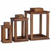 vidaXL Farol 3 uds. Natural 30 x 30 x 44 cm Madera de Caoba