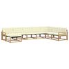 vidaXL Conjunto de sof&aacute;s de exterior 8 uds. Blanco y Crema