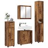 vidaXL Juego de muebles de ba&ntilde;o con caj&oacute;n con rueda 4 pcs Madera Vieja