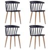 vidaXL Sillas de comedor 4 unidades pl&aacute;stico y acero negro