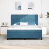 vidaXL Cama con Box Spring LED y Colch&oacute;n Azul 180 x 200 cm Terciopelo