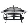 vidaXL Brasero de jard&iacute;n con parrilla acero inoxidable 76 cm