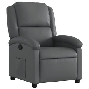 vidaXL Sill&oacute;n reclinable de piel sint&eacute;tica gris