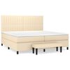 vidaXL Cama box spring con colch&oacute;n tela color crema 200x200 cm
