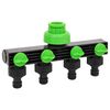 vidaXL Adaptador para grifo de 4 v&iacute;as ABS & PP verde negro 19,5x6x11cm