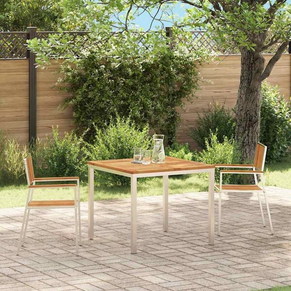 vidaXL Silla de Jard&iacute;n 2 pcs Marr&oacute;n Madera de Acacia S&oacute;lida