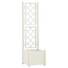 vidaXL Jardinera con enrejado PP blanco 43x43x142 cm