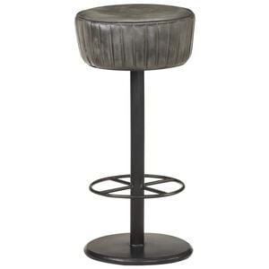 vidaXL Taburete de cocina de cuero aut&eacute;ntico gris envejecido