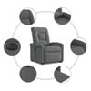 vidaXL Sill&oacute;n el&eacute;ctrico reclinable elevable de tela gris oscuro