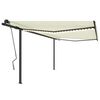 vidaXL Toldo manual retr&aacute;ctil con LED crema 4x3,5 m